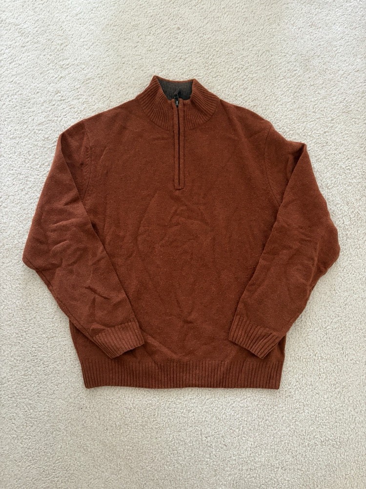 Jos A Bank Executive Collection Lambs Wool Quarter Zip Sweater Mens Medium
