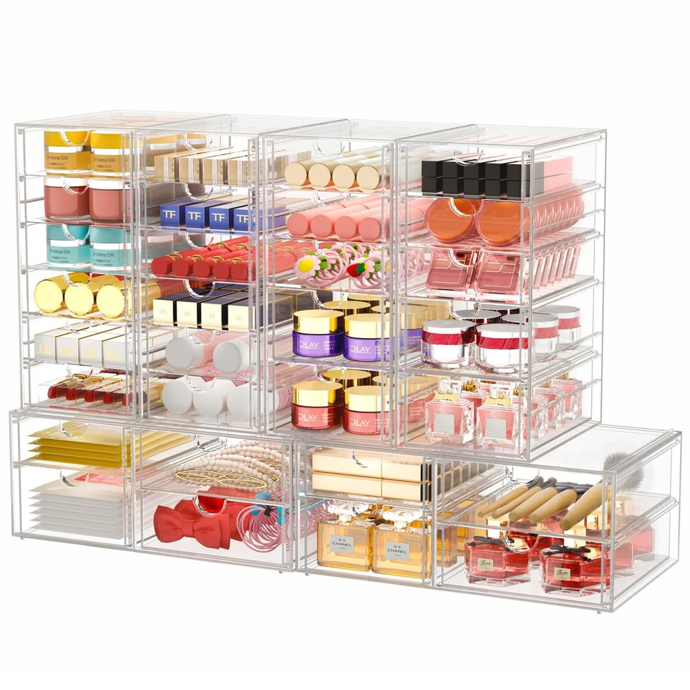 Makeup Organizer Storage With 30 Drawers, 6 Pack Desktop Office Supplies, Des...