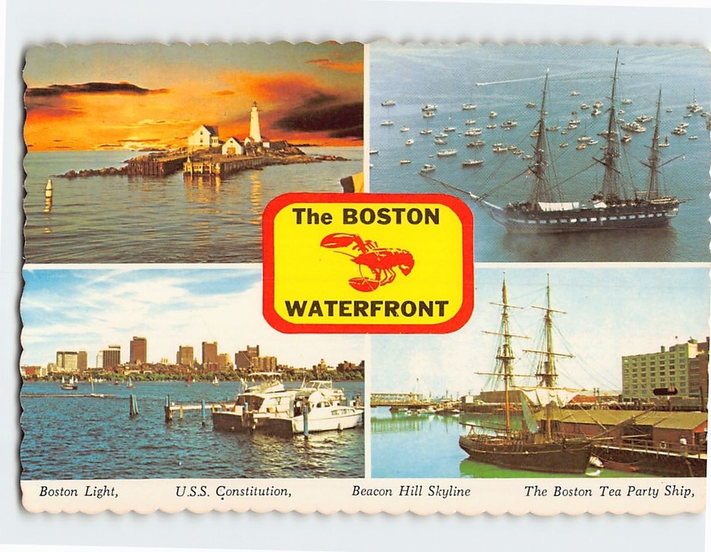 Postcard The Boston Waterfront Boston Massachusetts USA