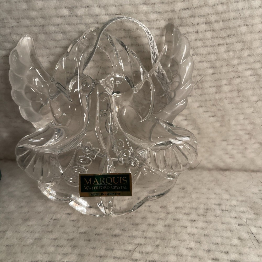 2000 Marquis Waterford Crystal Limited Edition Millennium Doves Christmas Ornament