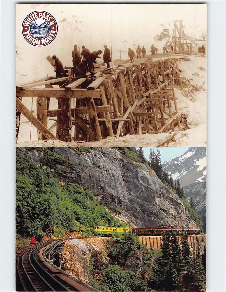 Postcard White Pass & Yukon Route Railway Skagway Alaska USA to Yukon Canada