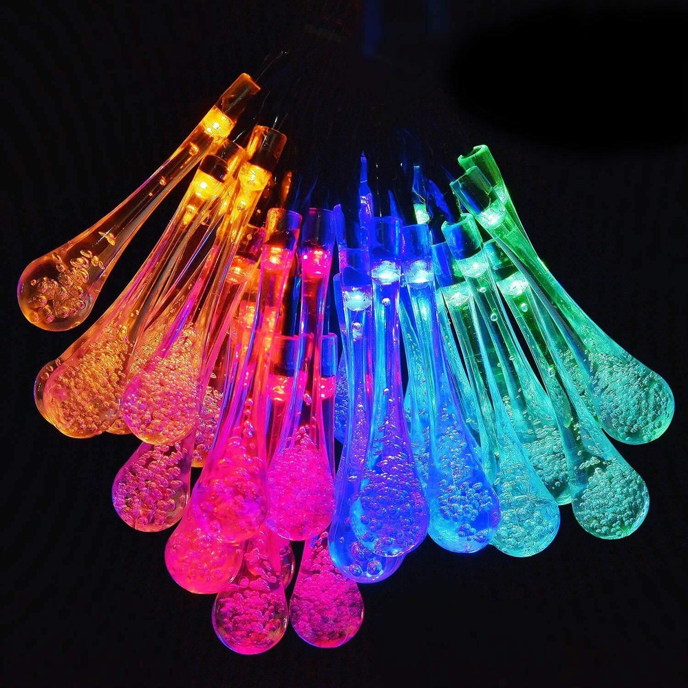 Solar Christmas Pathway Lights Outdoor, Multicolor Waterproof Water Drop Lcic...