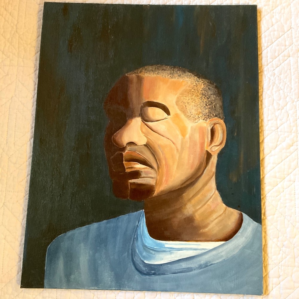 male portrait original painting  African American by nkosi Hand painted man