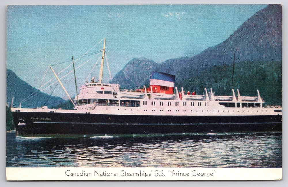 S.S. Prince George Canadian National Steamships Inside Passage Alaska Postcard