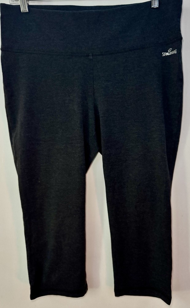 Spalding women's activewear leggings workout pants Capris Grey Size XL