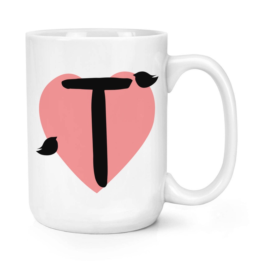 Letter T Heart Alphabet Coffee Mug Coffee Cup Mug Large Mug Cup