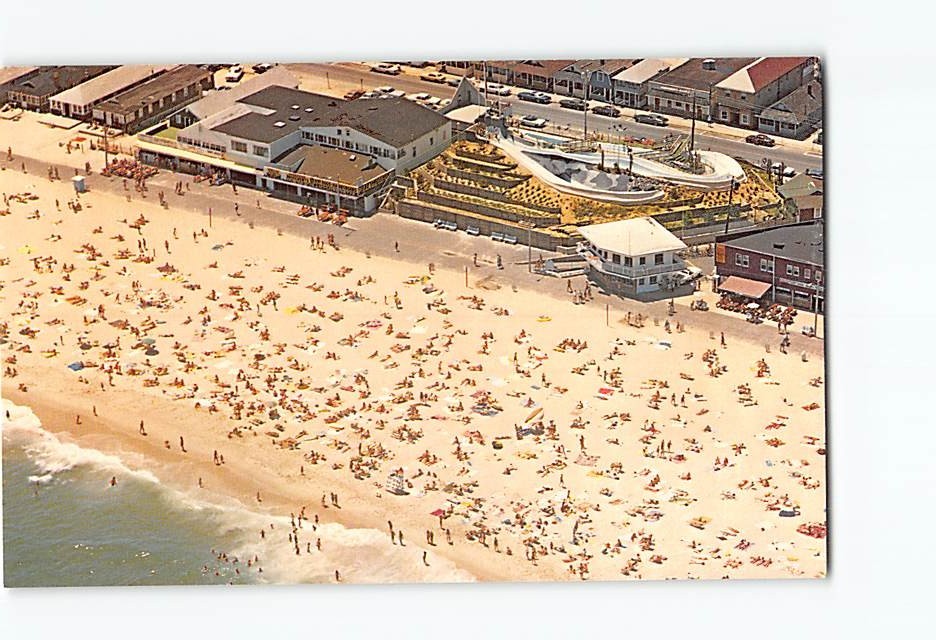 Postcard Aerial view of the beach and amusement area Manasquan New Jersey USA