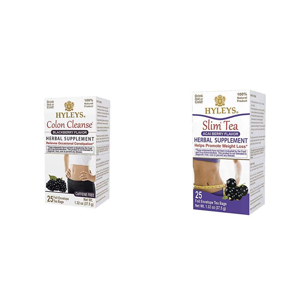 Colon Cleanse Blackberry (1 Pack) and  Slim Tea Acai Berry Flavor - Weight Loss-image