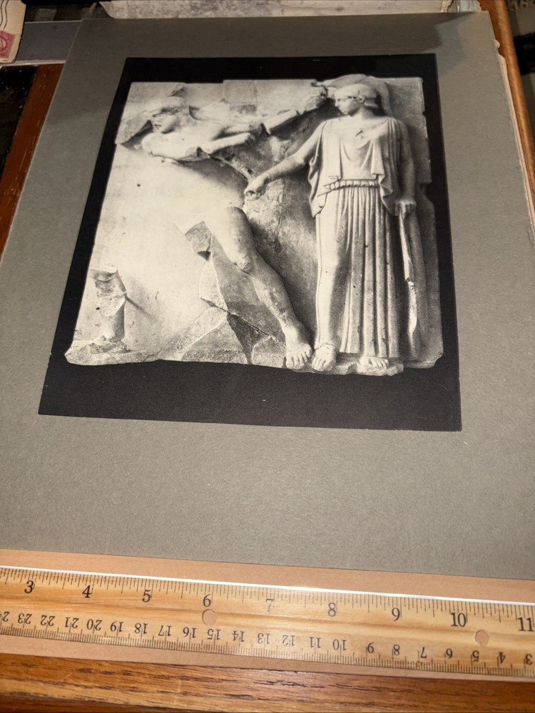 VTG Olympia Temple of Zeus METOPE OF ATHENE Mounted Greek Sculpture Photo