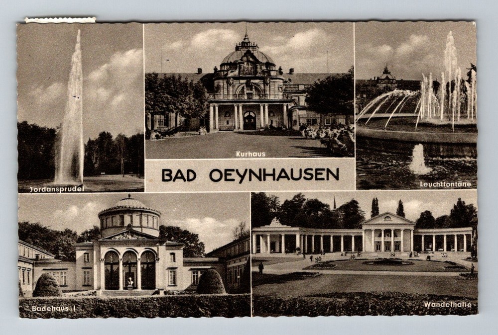 Germany- Bad Oeynhausen North Rhine Spa Town City Views Old PC Vintage Postcard