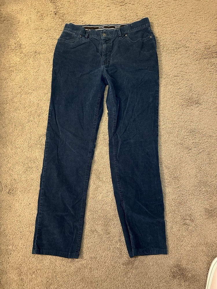 Hilti Mens Blue Corduroy Dress Pants Cotton Comfort Fit