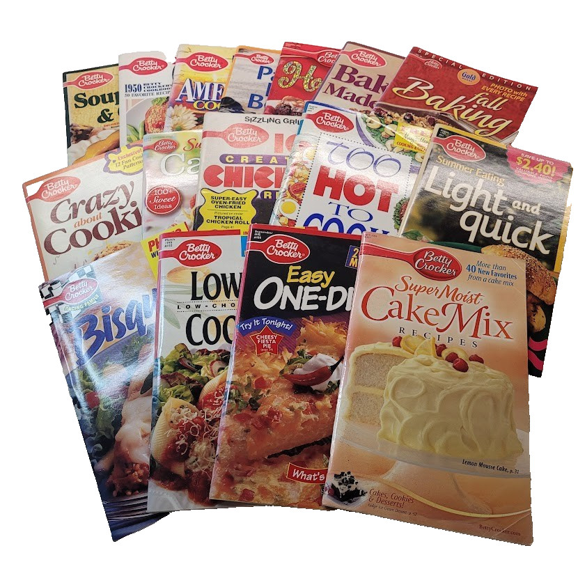 Betty Crocker Cookbook Lot x16 Recipe Booklets Low Fat Chicken Baking Cake Soup