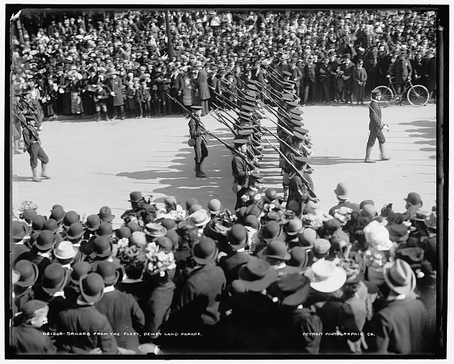 Photo:New York NY 1899 Sailors from Fleet Dewey Land Parade Procession