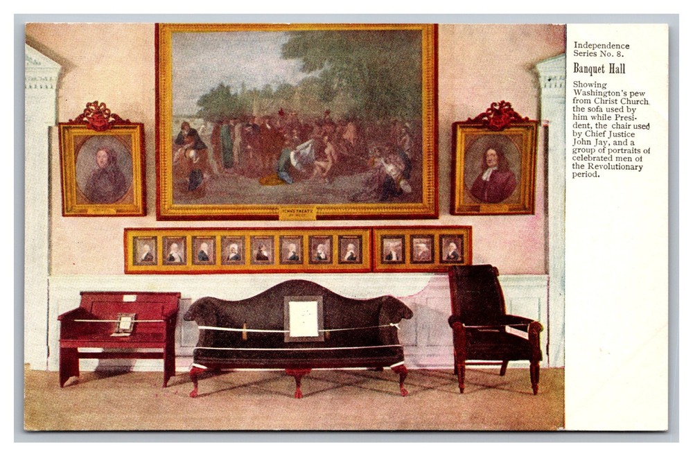 Philadelphia PA Banquet Hall Independence Hall Divided Back Postcard