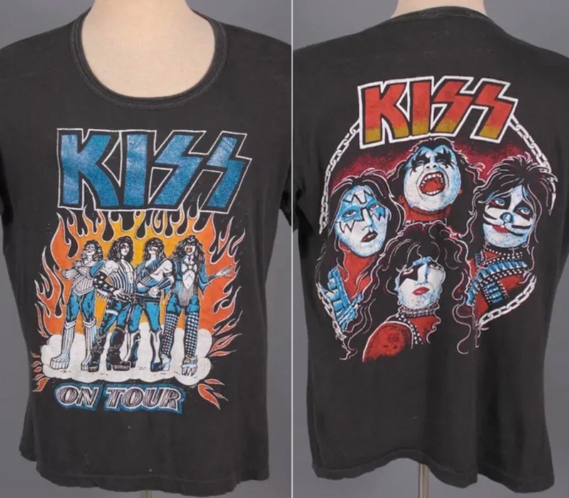 Kiss Rock band 90s On Tour Live In Concert 2 sided Unisex T shirt NH28823