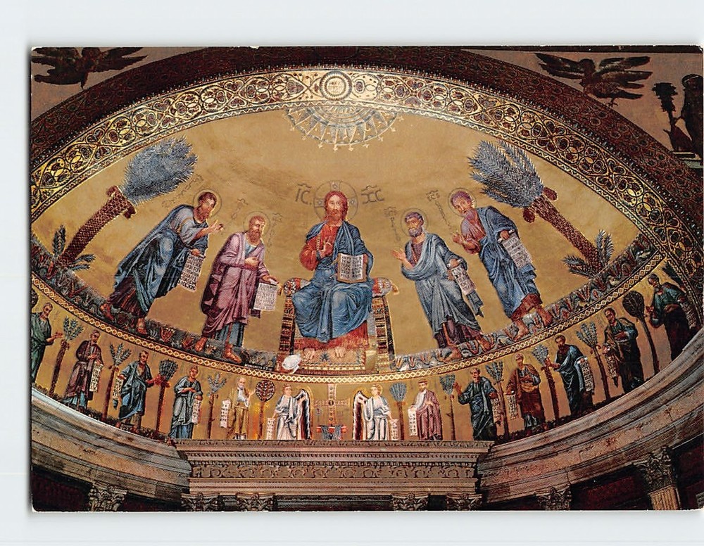 Postcard Mosaic of Apsis Basilica of S. Paul Rome Italy