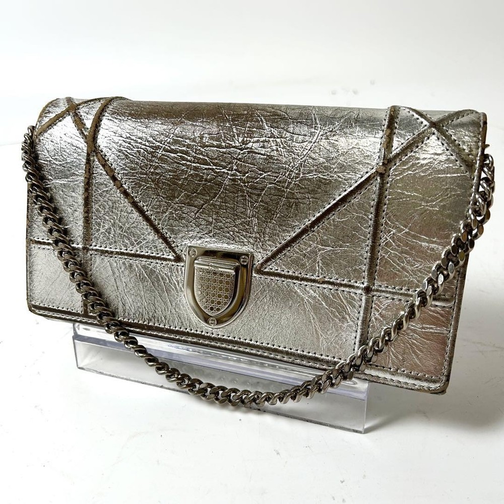 Christian Dior Llama silver chain shoulder bag wallet authentic from Japan TK