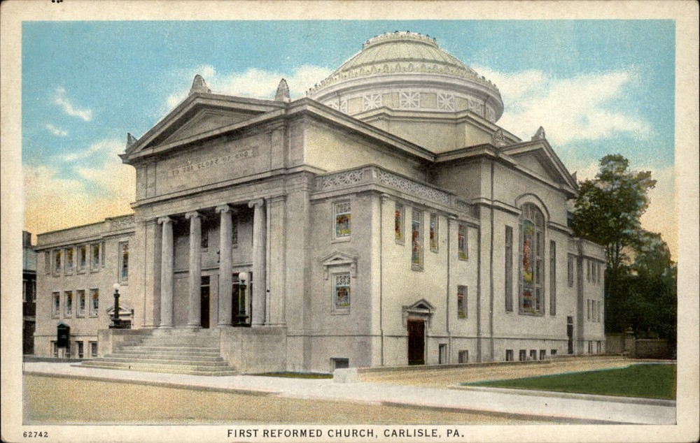 First Reformed Church Carlisle Pennsylvania architecture ~ 1920s postcard