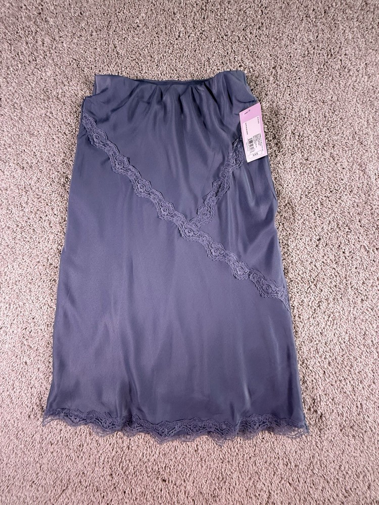 NWT Wild Fable Women’s Satin Skirt Slate Blue XXS Maxi