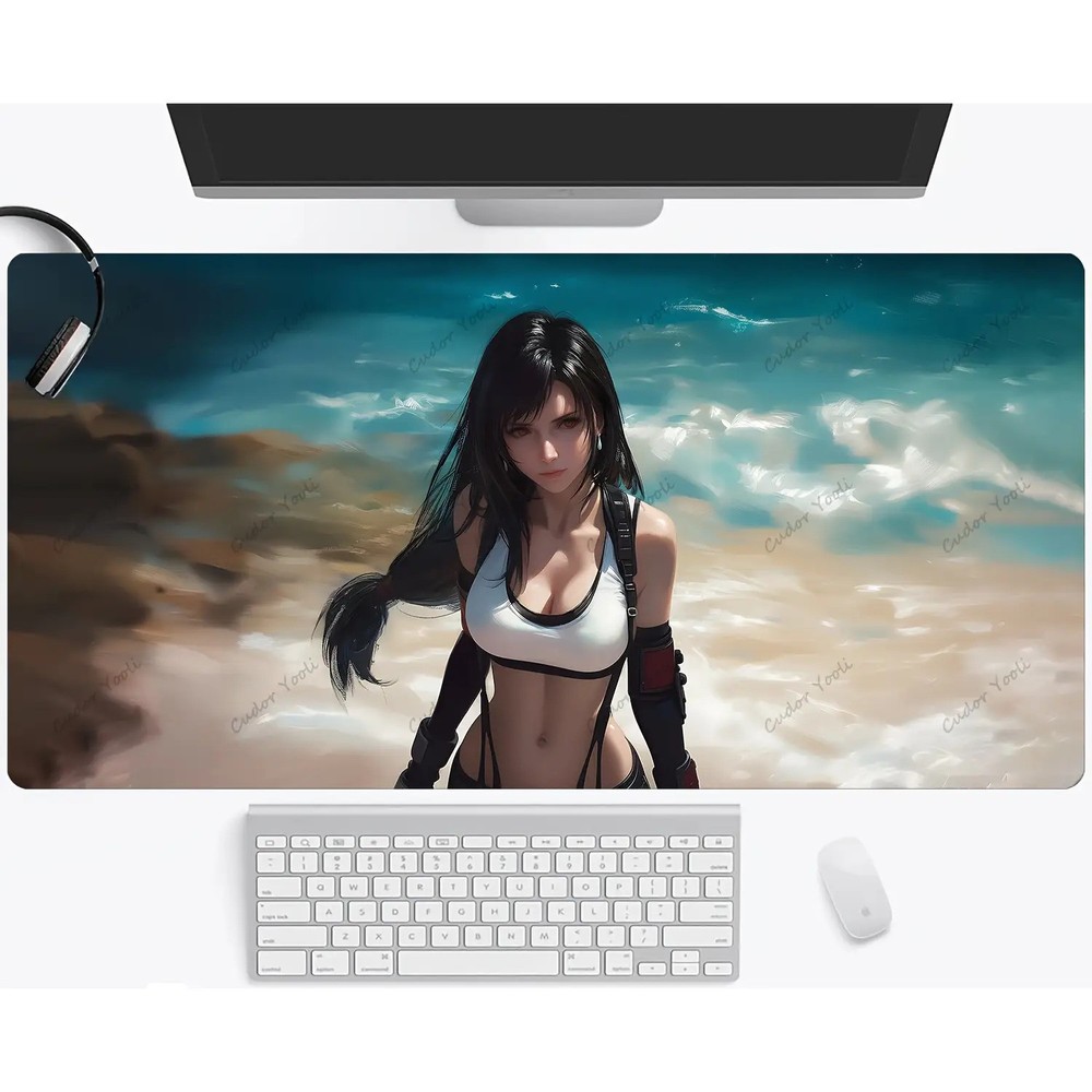 40*90cm1pc Tifa Anime Gaming Mouse Pad & Desk Mat - Large Rectangular Non-Slip R