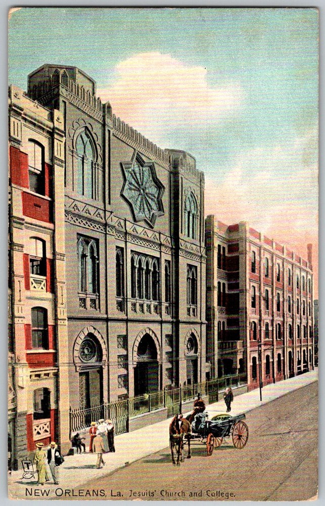 Antique Postcard Jesuits Church and College New Orleans, LA 1910s
