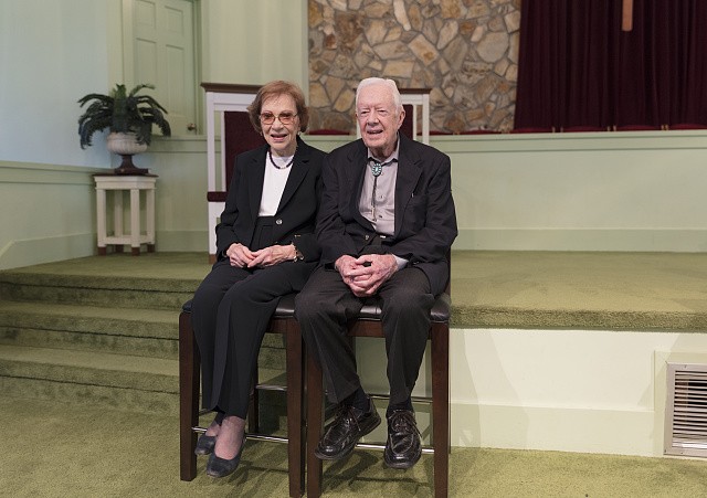Photo:Plains Georgia 2017 Jimmy Carter Rosalynn Carter church portrait