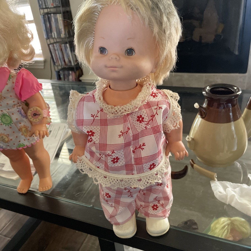 Vintage Mattel 1976 Baby Come Back Walking Doll Plastic