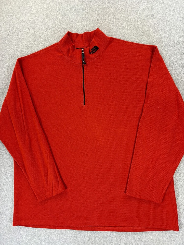 The North Face Half Zip Long Sleeve Pullover Shirt (Men's 2XL) Orange