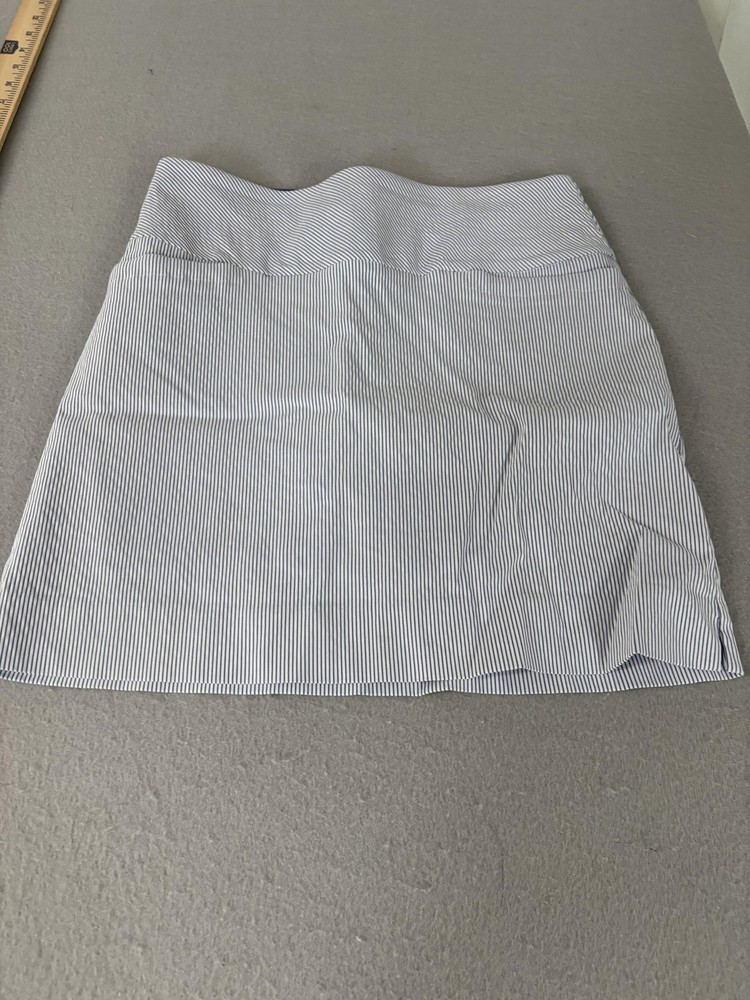 S.C.&CO. Skort Womens Medium Blue White Pinstripe Athletic Golf Stretch Pockets