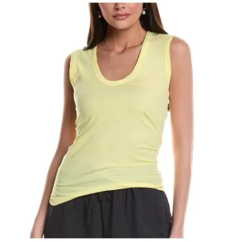 Velvet by Graham & Spencer Women Yellow Airy Cotton Estina Basic Tank Top Size M