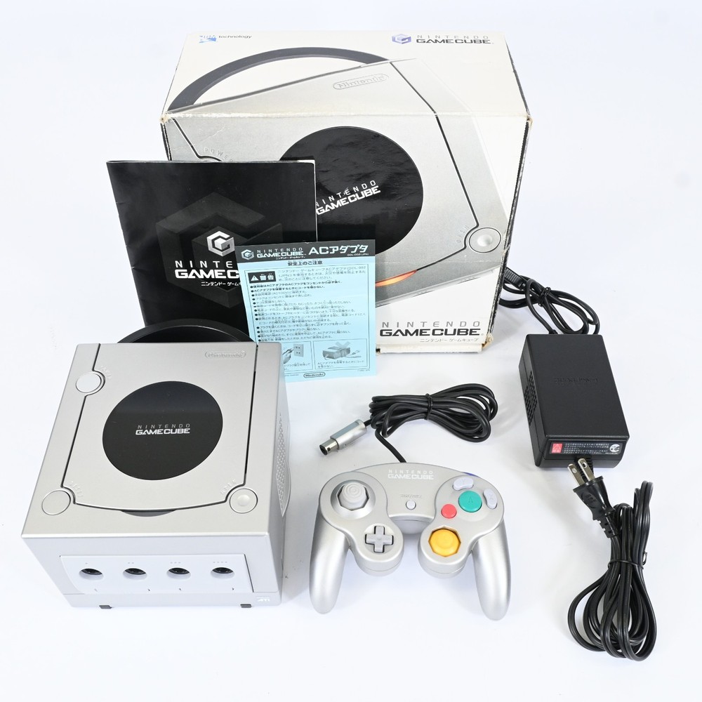Nintendo GameCube Console DOL-001 Silver Boxed Controller Tested Working