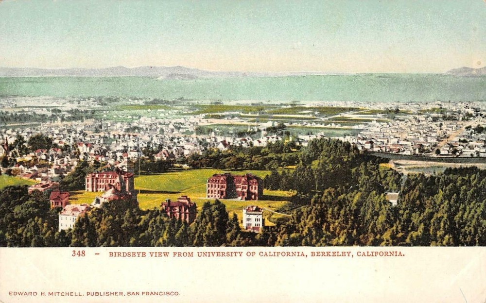 Birdseye View From University of California, Berkeley c1900s Vintage Postcard