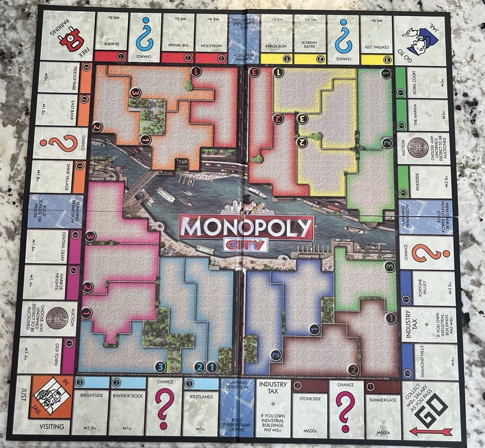 Monopoly City Replacement Folding Game Board Only 2009 Hasbro