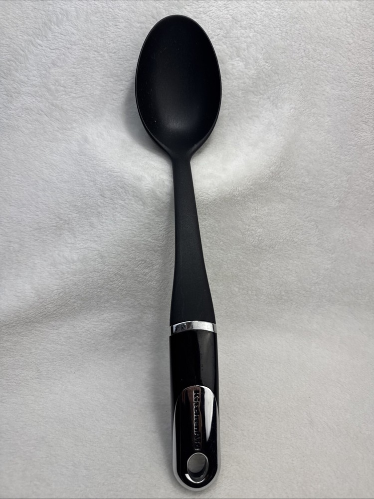 KITCHENAID LONG BLACK COOKING SERVING SPOON UTENSIL