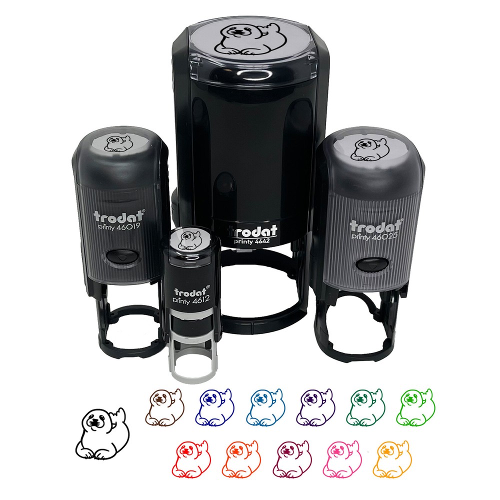 Baby Harp Seal Self-Inking Rubber Stamp Ink Stamper Stamping Crafting Planners