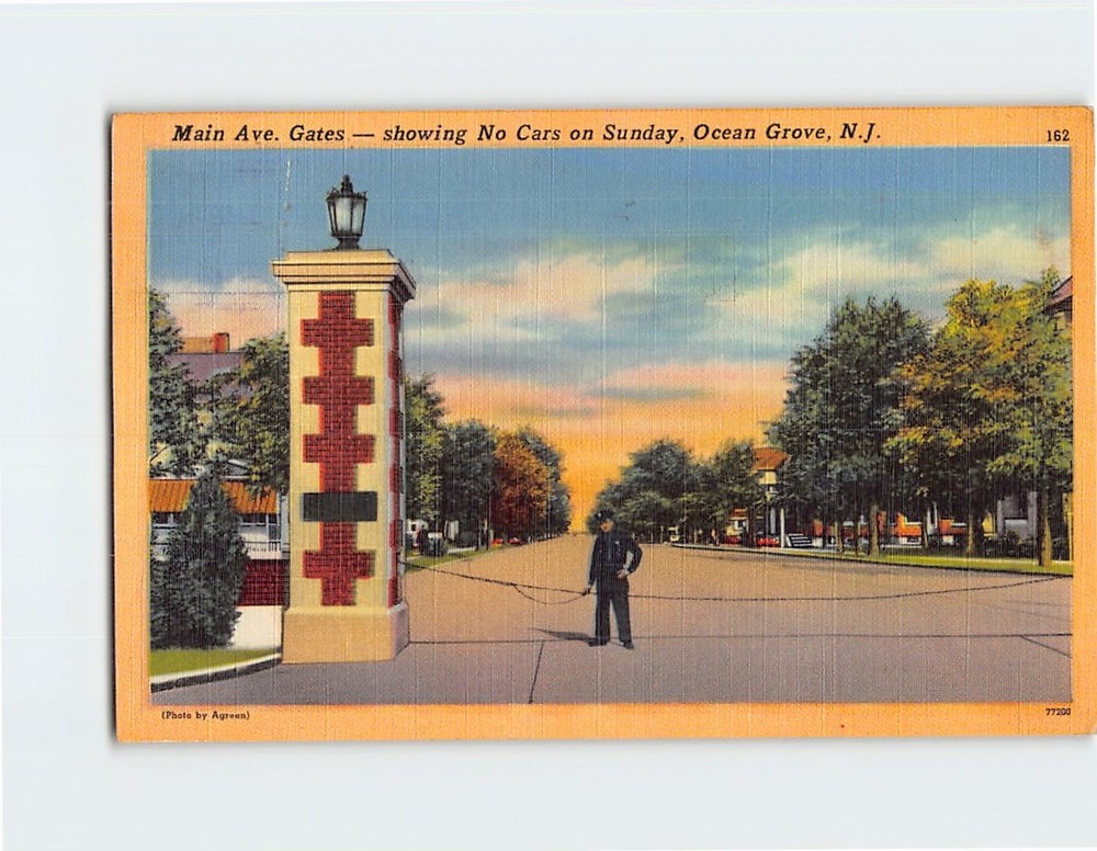 Postcard Main Avenue Gates Ocean Grove New Jersey USA
