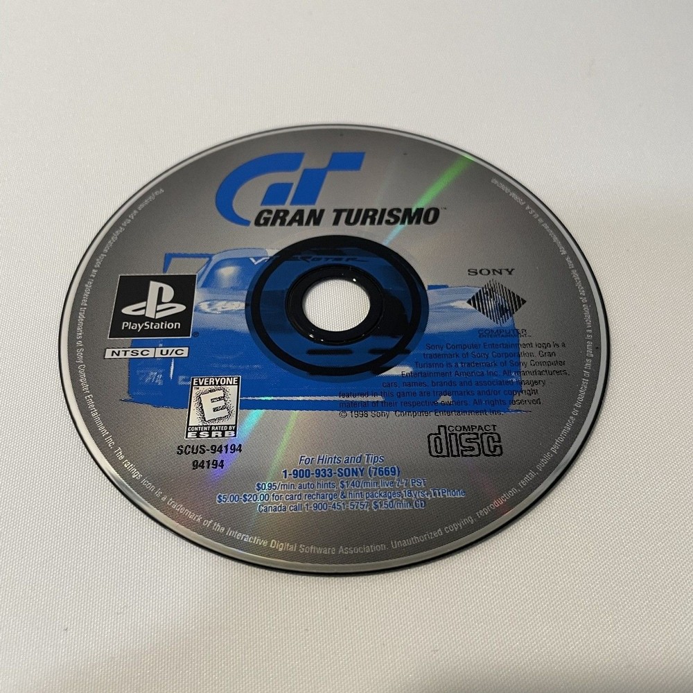 Gran Turismo PS1 Sony PlayStation Polyphony Digital Racing Video Game Disc Only