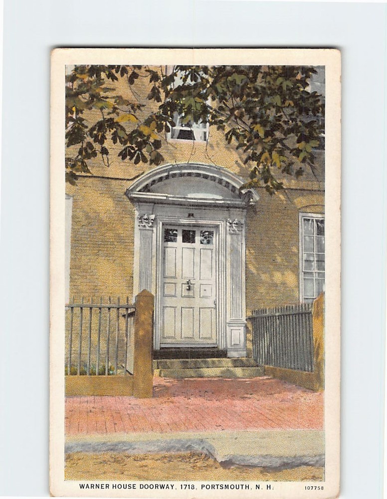 Postcard Warner House Doorway Portsmouth New Hampshire USA