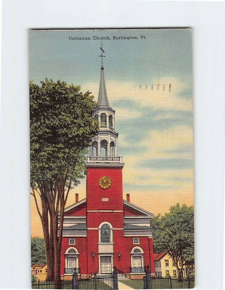 Postcard Unitarian Church Burlington Vermont USA