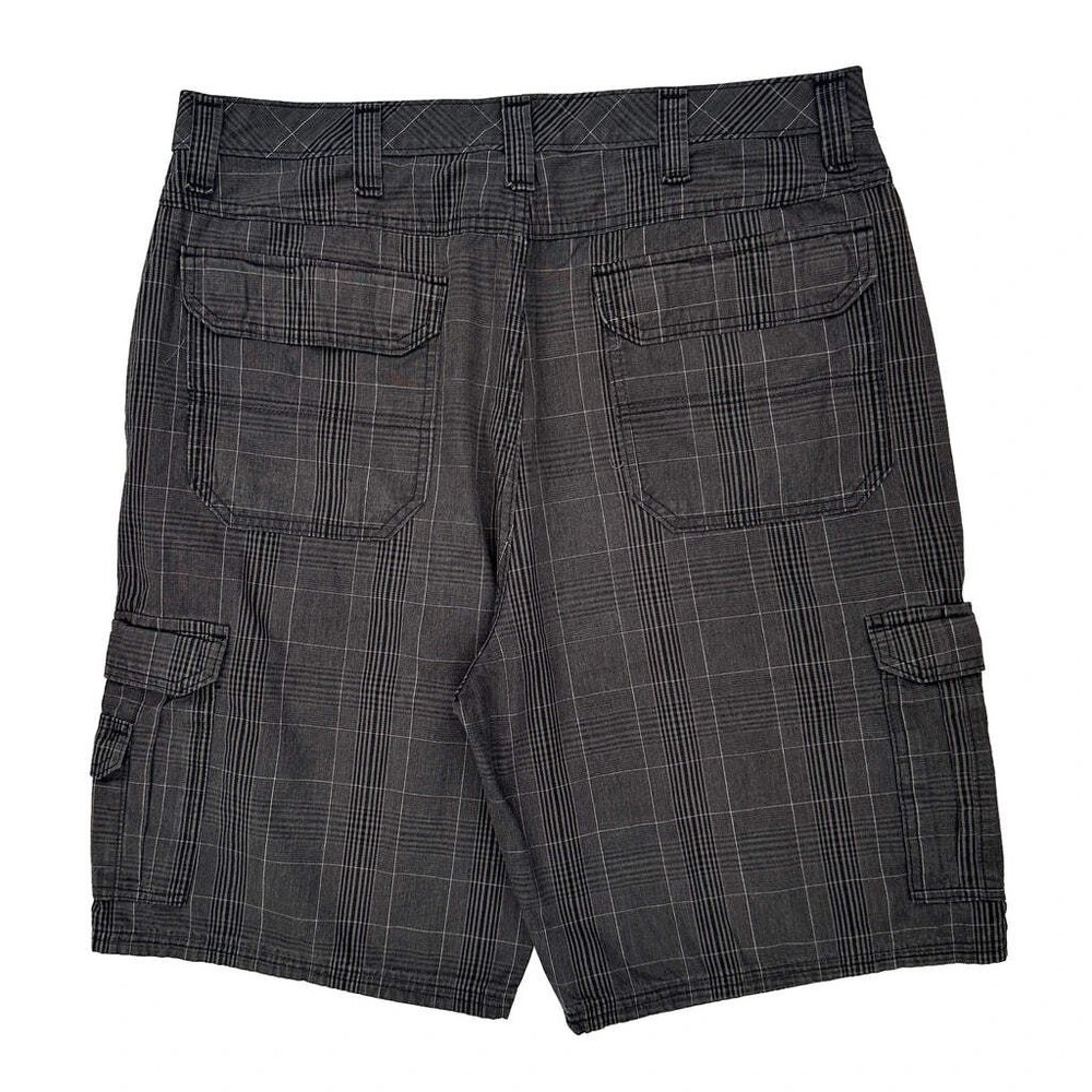 Wrangler Checked Cargo Shorts - 36W 10L Gray Cotton