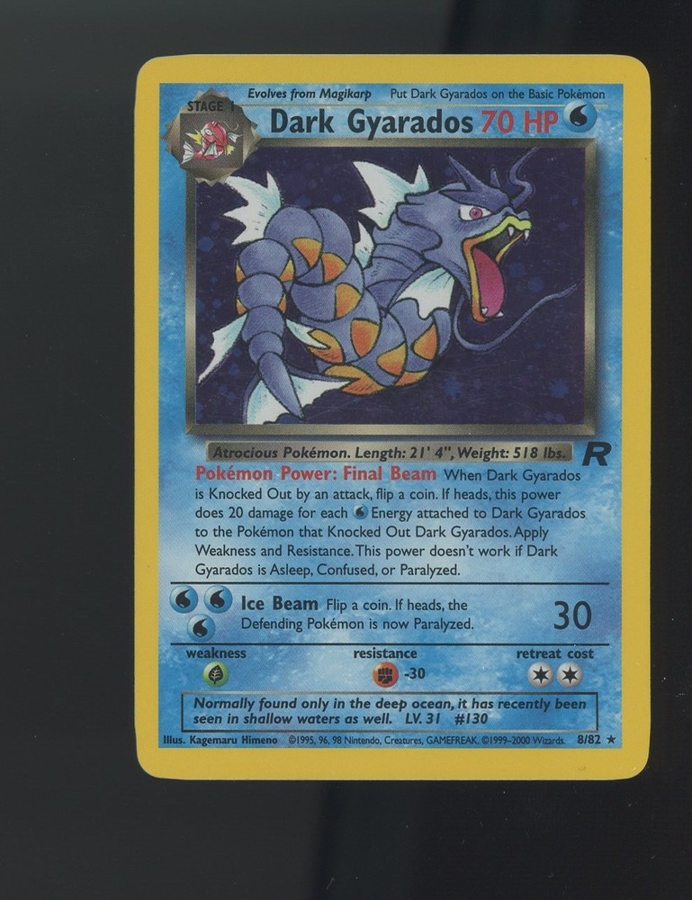 Pokemon TCG Team Rocket Unlimited 8/82 Dark Gyarados Holo RarePROBSTEIN is actively accepting consignments !!
