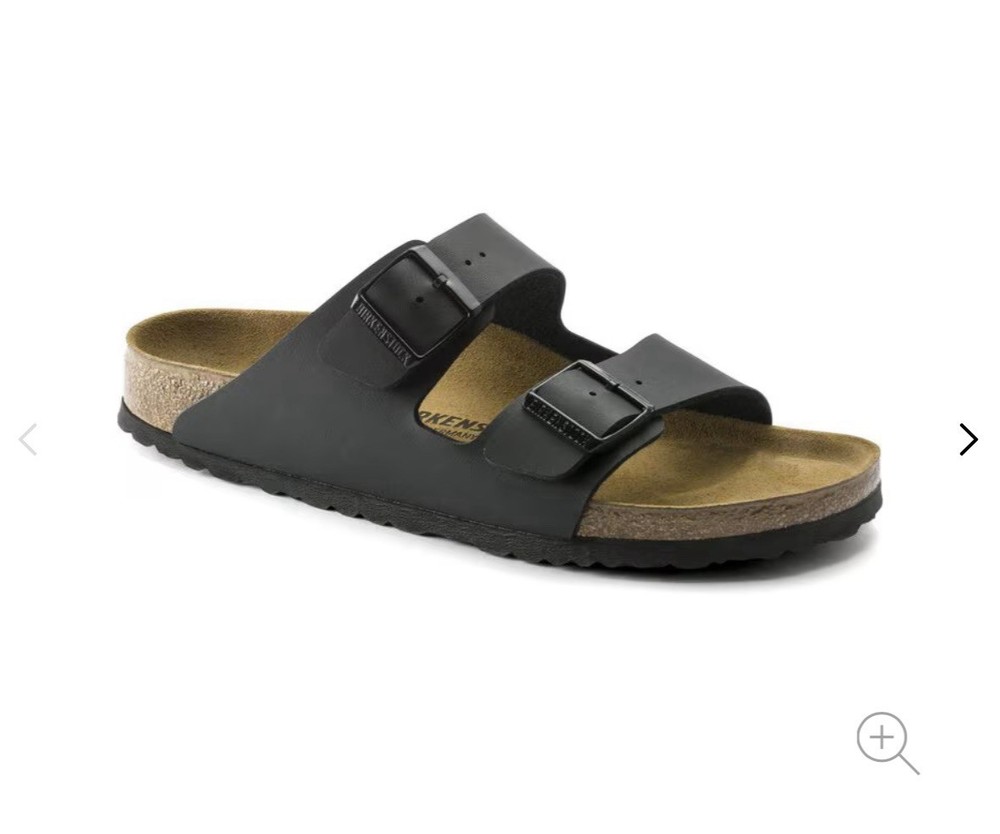 Birkenstock Arizona Birko-Flor Black Leather Unisex Sandals EU Size 41