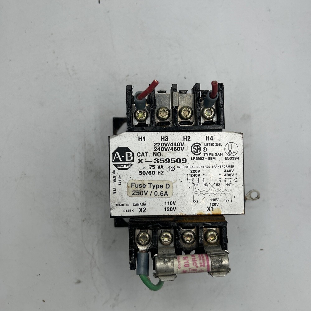 Allen Bradley Transformer X-359509, .075 KVA 480V Pri Volt, 120V Sec Volt