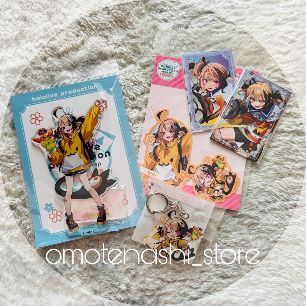 Hololive Travel Gigi Murin Acrylic Stand Keychain Sticker 2026 Card Set of 5
