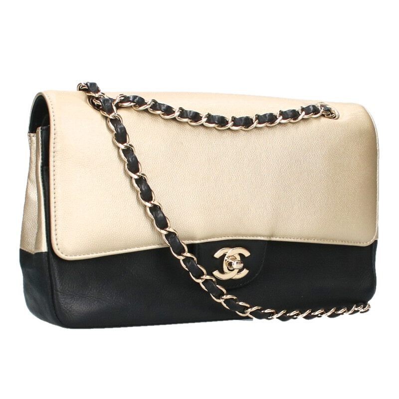 Chanel Classic Double Flap Shoulder Bag in Timeless Black Caviar
