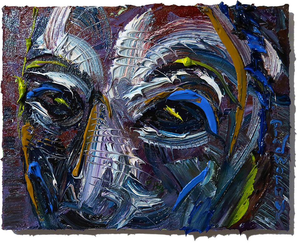 MASK FACE OIL█PAINTING█OUTSIDER IMPRESSIONISM█ART█SIGNED ABSTRACT ORIGINAL POP A