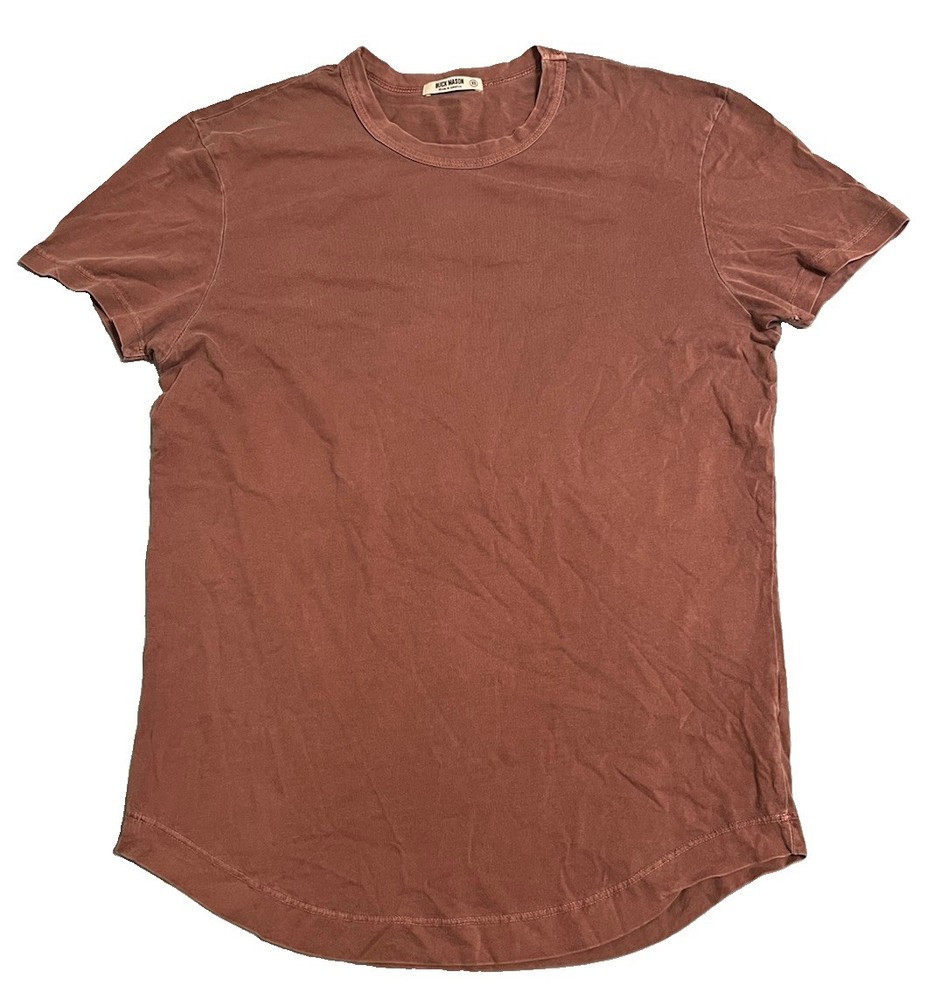 Buck Mason Slub Curved Hem Tee T Shirt Extra Small Crewneck Short Sleeve Brown
