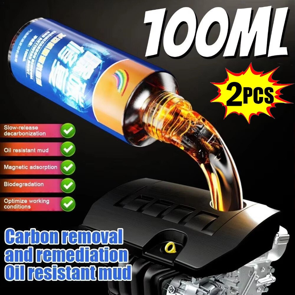 2PCS Engine Carbon Removal Repair Agent, Engine Oil System Cleaner-Anti-Wear US