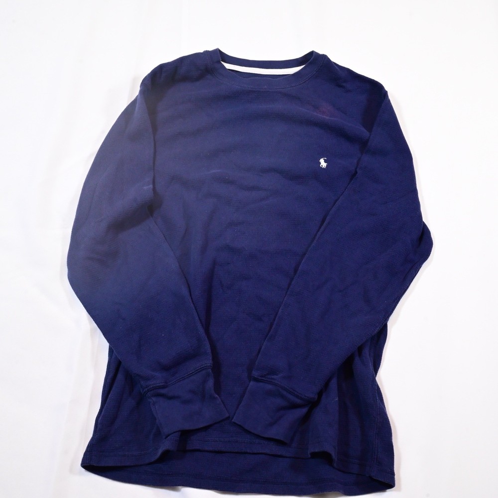 Polo Ralph Lauren Waffle Knit Thermal Shirt Mens XL Blue Pony Logo