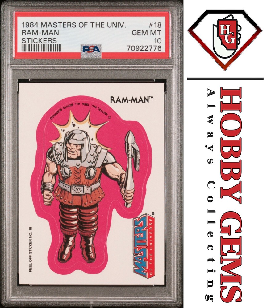 RAM-MAN PSA 10 1984 Masters of the Universe Sticker #18 C1